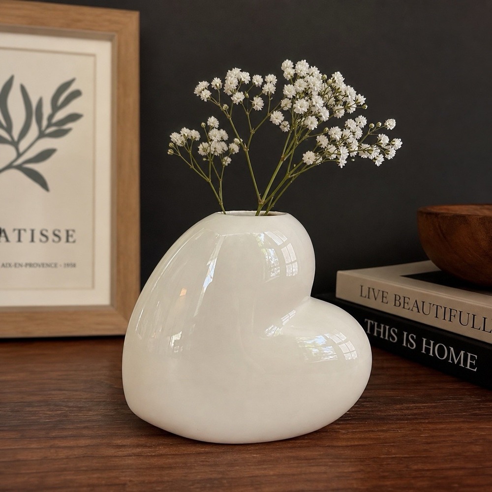 VTG Abstract White Ceramic Bud Vase Minimalist Sculptural Art Pottery 5" Decor